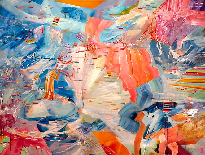 AMY SCHISSEL | SPAN | ACRYLIC ON WOOD PANEL | 36 X 48 INCHES | 2013