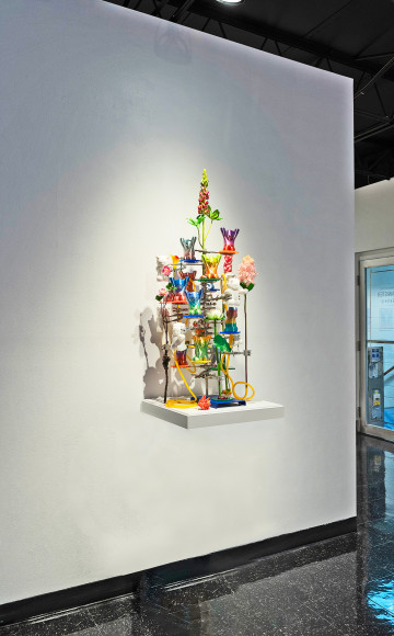 CHUN HUA CATHERINE DONG | OUT OF THE BLUE | 3D-PRINTED SCULPTURES, PLA PLASTIC, STEEL, AUTO PAINT | APPROXIMATELY 30 X 16 X 16 INCHES | 2023