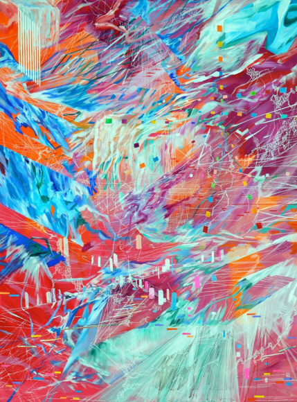 AMY SCHISSEL | INTERFACING | ACRYLIC ON LUAN WOOD | 30 X 40 INCHES | 2015