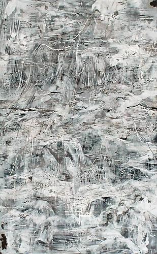AMY SCHISSEL | EARTH SYSTEMS RELEASE 3 | ACRYLIC, INK, AND GRAPHITE ON PAPER | 40 X 65 INCHES | 2013