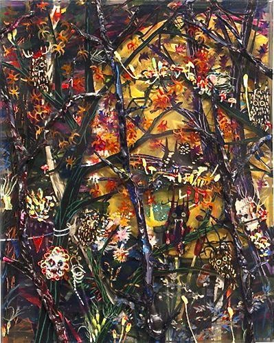 DAVE AND JENN | FINDING A CURE FOR A MILD PARANOIA | ACRYLIC AND MIXED MEDIA | 10 X 8 X 3 INCHES | 2011