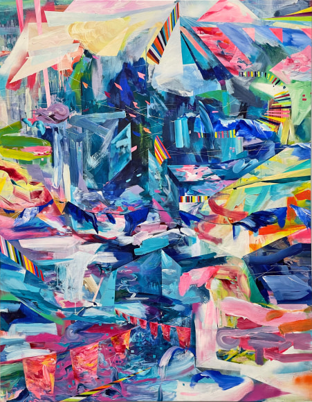 AMY SCHISSEL | LIQUID ARCHITECTURE | ACRYLIC ON CANVAS | 54 X 70 INCHES | 2021