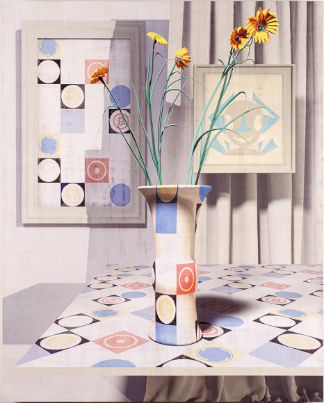 CLAUDIA HART | RUSSIAN ROULETTE SERIES, SECONDPRIZE 01 | ACRYLIC GOUACHE, PIGMENT IN RESIN, SANDED PAINTING OF THE SAME, ASH WOOD PANEL, PINE FRAME | 24 X 30 X 2.5 INCHES | 2023