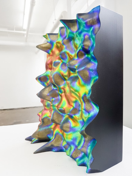 OLIVER PAUK | OBJECT #45 | IMPRESSION 3D EN RÉSINE, SABLE, ET PEINTURE À VOITURE | 10 X 7,5 X 7 POUCES | 2016