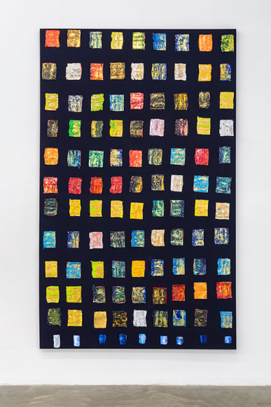 PAUL BUREAU | EPHEMERAL (PAINTING #5) | OIL PAINT TUBE ON CANVAS | 95.5 X 57.5 INCHES | 2019