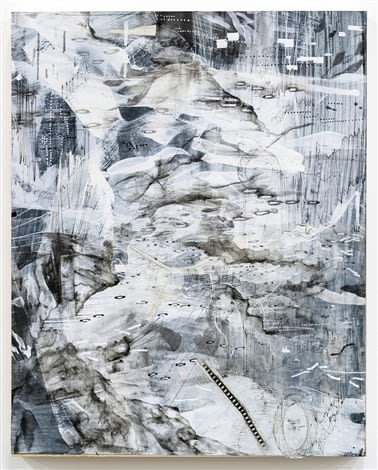 AMY SCHISSEL | DOUBLE STANDARD 5 | PAINTING, ACRYLIC, OIL, GESSO, GRAPHITE, INK ON PAPER ON BOARD | 20 X 24 INCHES | 2016