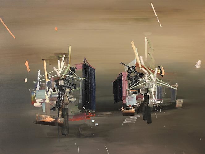 SCOTT EVERINGHAM | DELUXE VILLAS | HUILE SUR TOILE | 36 X 48 POUCES | 2011