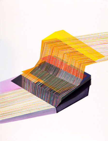 ANTONIETTA GRASSI | WARP HOOKS | ACRYLIC, INK ON PAPER | 20 X 26 INCHES | 2020