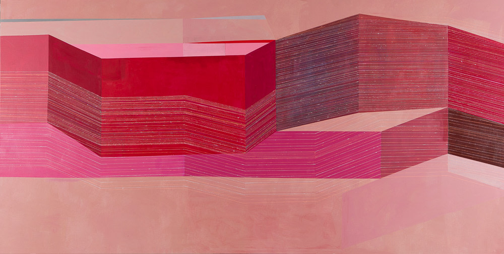 ANTONIETTA GRASSI | PEAU DE SOIE | ACRYLIC AND INK ON CANVAS | 59 X 116 INCHES | 2018