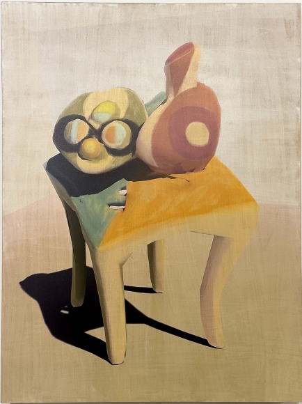 CLAUDIA HART | THE RUINS SERIES, PICASSO 1.0 | ACRYLIC GOUACHE, PIGMENT IN RESIN, SANDED PAINTING OF THE SAME, ASH PANEL, OAK FRAME | 21.5 X 30 X 2 INCHES | 2021/2023,  