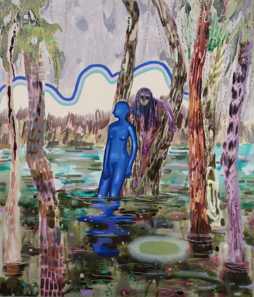 MELANIE DANIEL | WETLAND 2081 | HUILE SUR TOILE | 35.5 X 35.5 POUCES | 2021