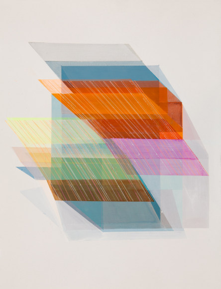 ANTONIETTA GRASSI | BLUE SKY GLITCH | ACRYLIC, INK ON PAPER | 20 X 25 INCHES | 2021