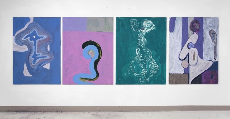 JAY ISAAC | UNTITLED | ACRYLIC, SAND, CHALK, LASER COPY AND GEL MEDIUM ON DRYWALL | 36 X 48 INCHES EACH | 2015