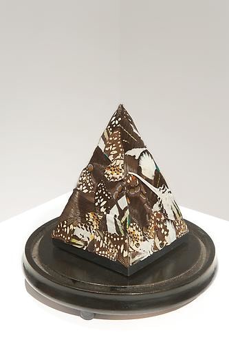 CINDY STELMACKOWICH | REQUIEM: LUX AETERNA | AILES DE PAPILLON, PYRAMIDE DE MARBRE | 29 X 19.5 X 22 CM | 2010