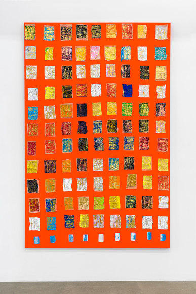 PAUL BUREAU | EPHEMERAL (PAINTING #1) | OIL PAINT TUBE ON CANVAS | 86.5 X 56 INCHES | 2019