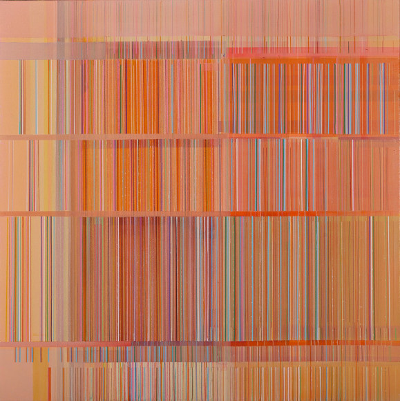 ANTONIETTA GRASSI | HAZY DATA | OIL, ACRYLIC, INK ON CANVAS | 36 X 36 INCHES | 2022