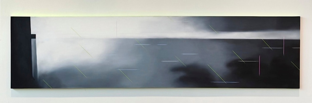 JANET JONES | NOWHERE EVERYWHERE #2 | HUILE ET ACRYLIQUE SUR TOILE | 30 X 120 POUCES | 2004 