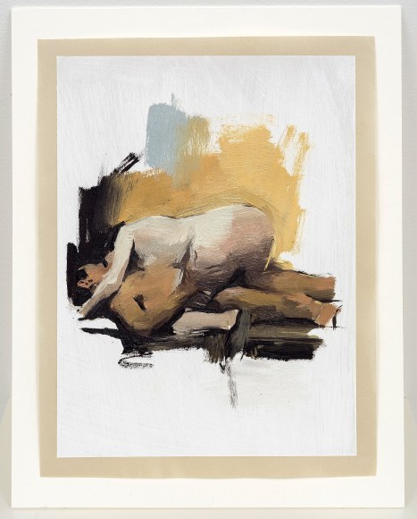 ANDREW MORROW | TWO NUDES (STUDY) | HUILE SUR PAPIER DE COTON PRÉPARÉ | 11 X 8.5 POUCES | 2015