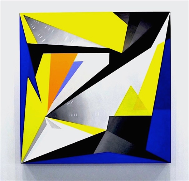 JANET JONES | PRISMES ELECTRONIQUE #3 | HUILE ET ACRYLIQUE SUR TOILE | 54 X 56 X 4 POUCES | 2015 