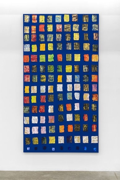 PAUL BUREAU | EPHEMERAL (PAINTING #3) | OIL PAINT TUBES ON CANVAS | 97&nbsp;X 53&nbsp;INCHES | 2019, &nbsp;