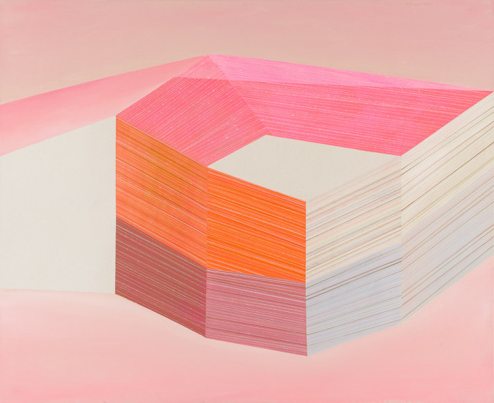 ANTONIETTA GRASSI | FOUR PM WINTER RAYS | ACRYLIC AND INK ON CANVAS | 44 x 54 INCHES&nbsp;| 2017