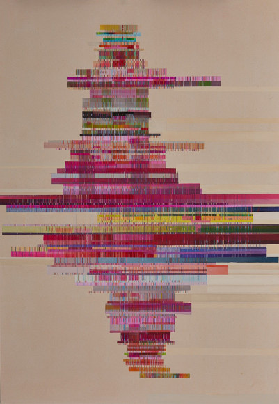 ANTONIETTA GRASSI | ZIP STACK | OIL, ACRYLIC, INK ON CANVAS | 64 X 93 INCHES | 2022