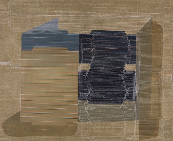 ANTONIETTA GRASSI | REBOOT | ACRYLIC, INK ON CANVAS | 44 X 54 INCHES | 2018