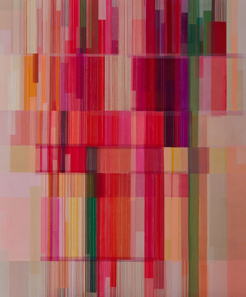 ANTONIETTA GRASSI | DIGITAL HEARTBEAT | OIL, ACRYLIC, INK ON CANVAS | 72 X 60 INCHES | 2022