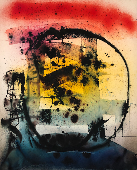 Fred Martin untitled mixed media on paper painting from 1981.