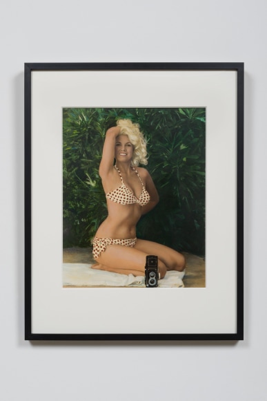 Self Portrait in Polka Dot Bikini with Rolleicord Camera, 1963