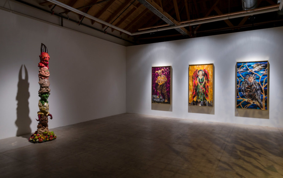 Installation view of Marnie Weber "Chapel of the Moon"