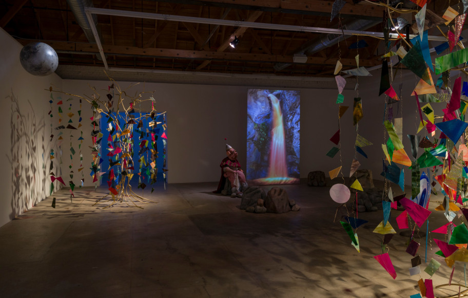 Installation view of Marnie Weber "Chapel of the Moon"