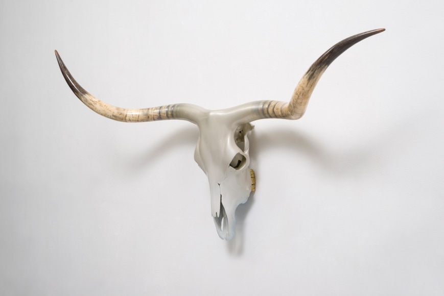 Untitled, 2015 Urethane and gold leaf on bone