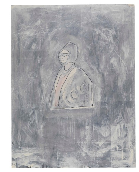 Oum Kalsoum, 1981, Graphite and oil-based enamel on paper
