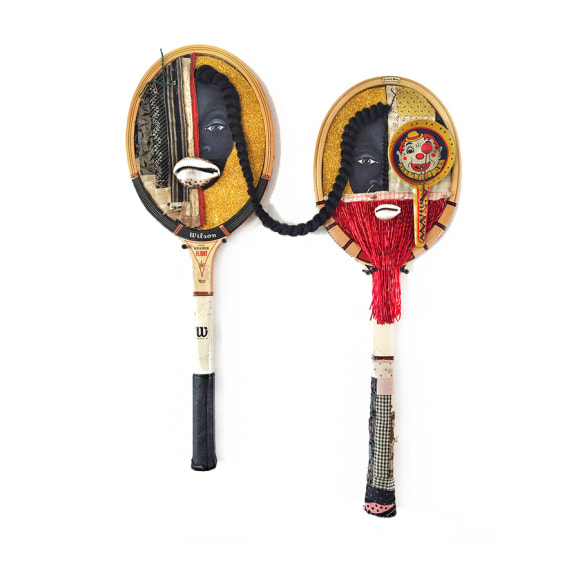 Flight, 2019, Mixed media on tennis racket