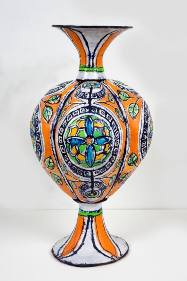 Elisabeth Kley Large Red & Green Three Part Bottle, 2012