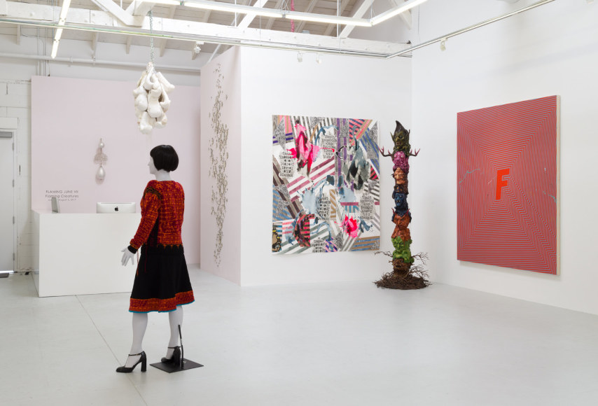 Installation view of "Flaming June VII (Flaming Creatures)"