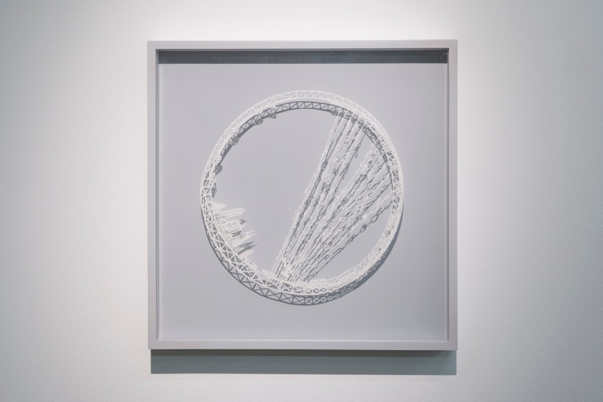 Ring - The Rain Collector, 2015, Cut paper, Chinese xuan (rice) paper on silk