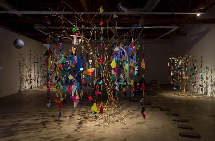 Installation view of Marnie Weber "Chapel of the Moon"