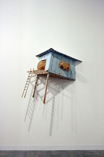 Blockhouse, 2008 Wood, cork, rubber, cardboard and latex paint