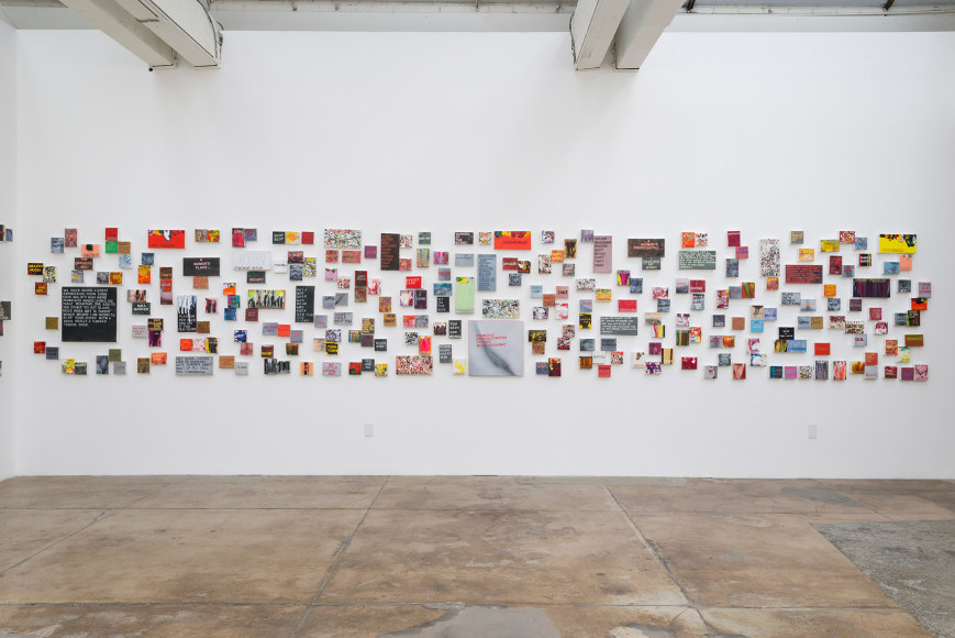 Installation view of Betty Tompkins Sex Works / WOMEN Words, Phrases and Stories