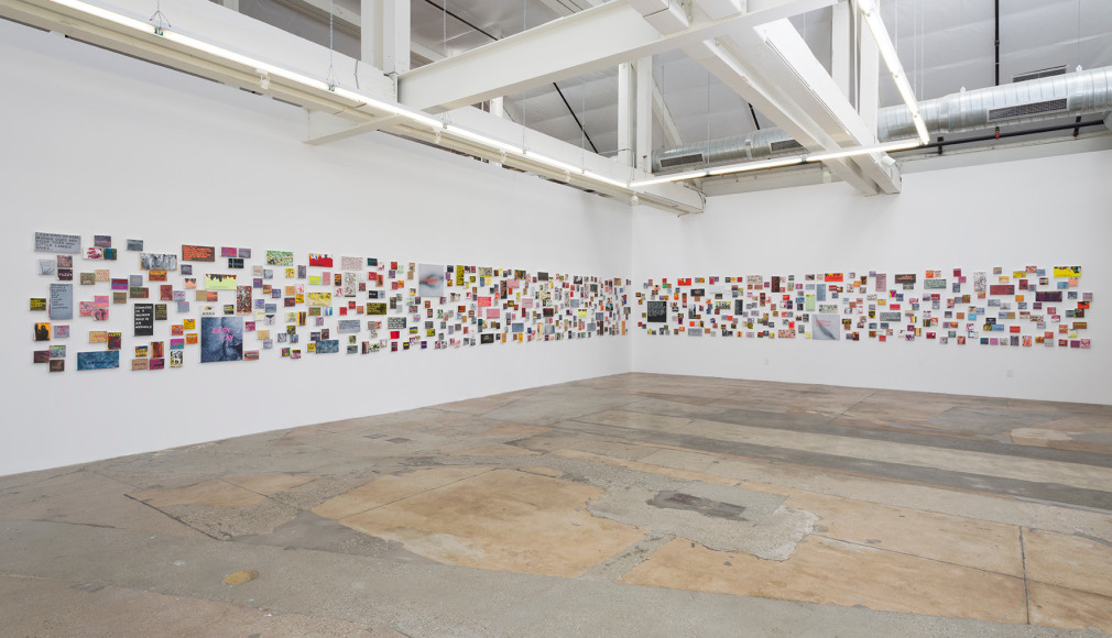 Installation view of Betty Tompkins Sex Works / WOMEN Words, Phrases and Stories