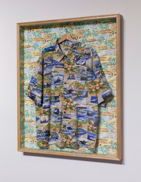 Joiri Minaya I can wear tropical print now #4 (ships on deserted island), 2018