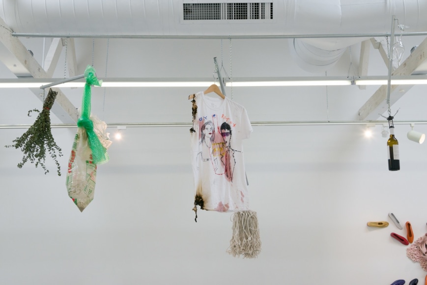 Installation view of Los Super Elegantes "I Am The Door"