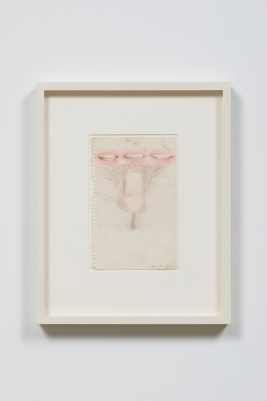 Fuck Drawing #3 revised, 1972, Pencil on paper