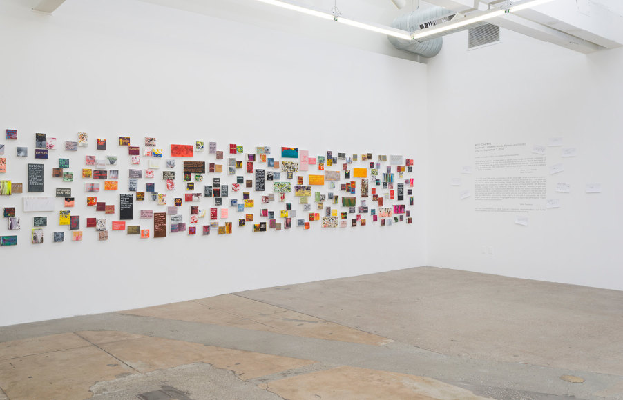 Installation view of Betty Tompkins Sex Works / WOMEN Words, Phrases and Stories