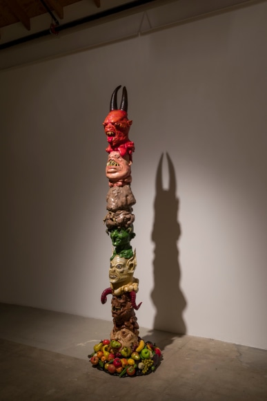 Installation view of Marnie Weber "Chapel of the Moon"