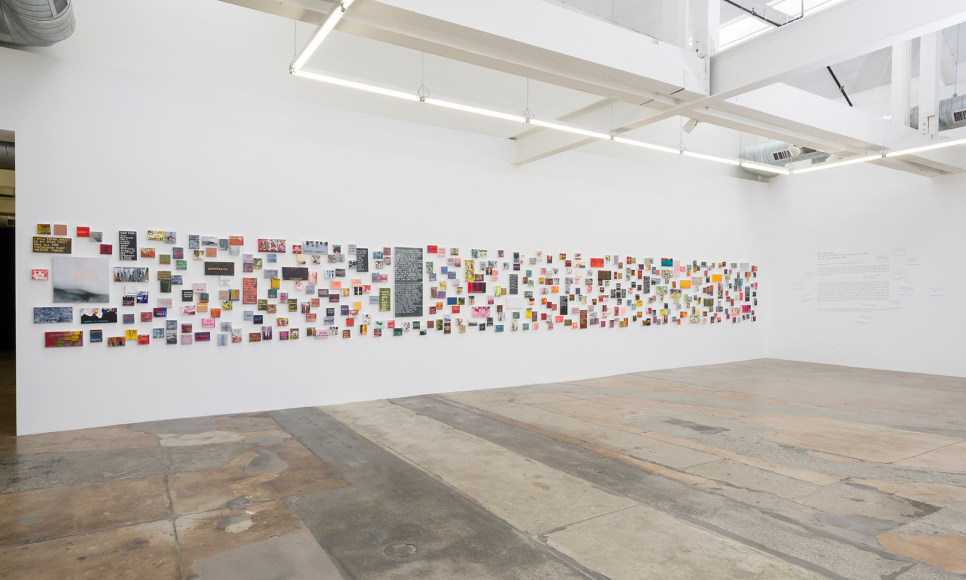 Installation view of Betty Tompkins Sex Works / WOMEN Words, Phrases and Stories