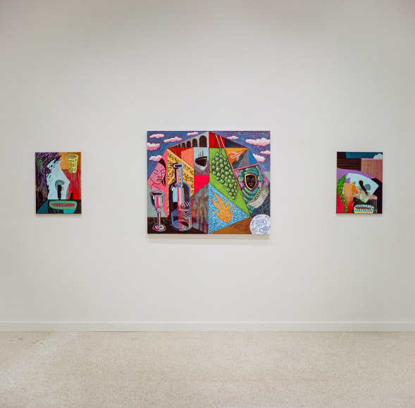 Installation view Selections from the New Wave Residents: Estelle Maisonett, Joiri Minaya, Renzo Ortega and Asser Saint-Val, (2021)