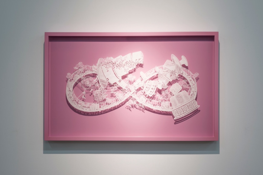 Eternity - The Rescuer, 2015, Cut paper, Chinese xuan (rice) paper on silk